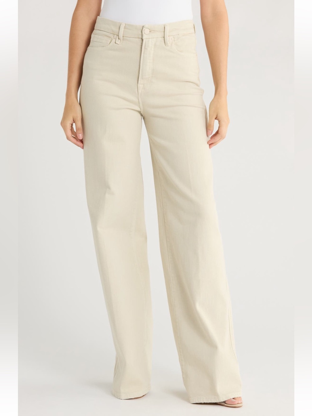 Good American Good Skate High Rise Wide Leg Jeans Bone (cream) size 2/26